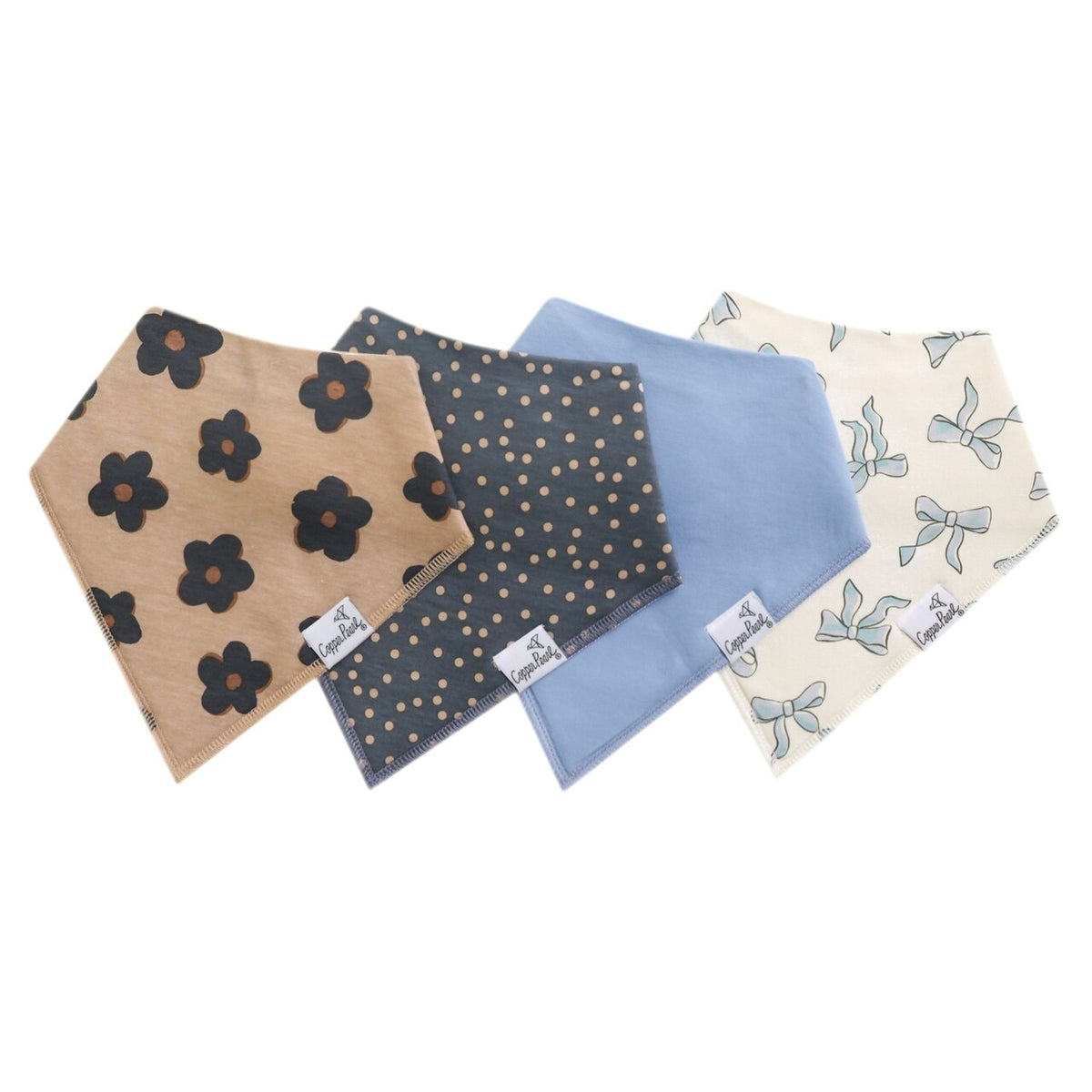 Set of 4 Bandana Bibs, Gemma in Tan - image 1