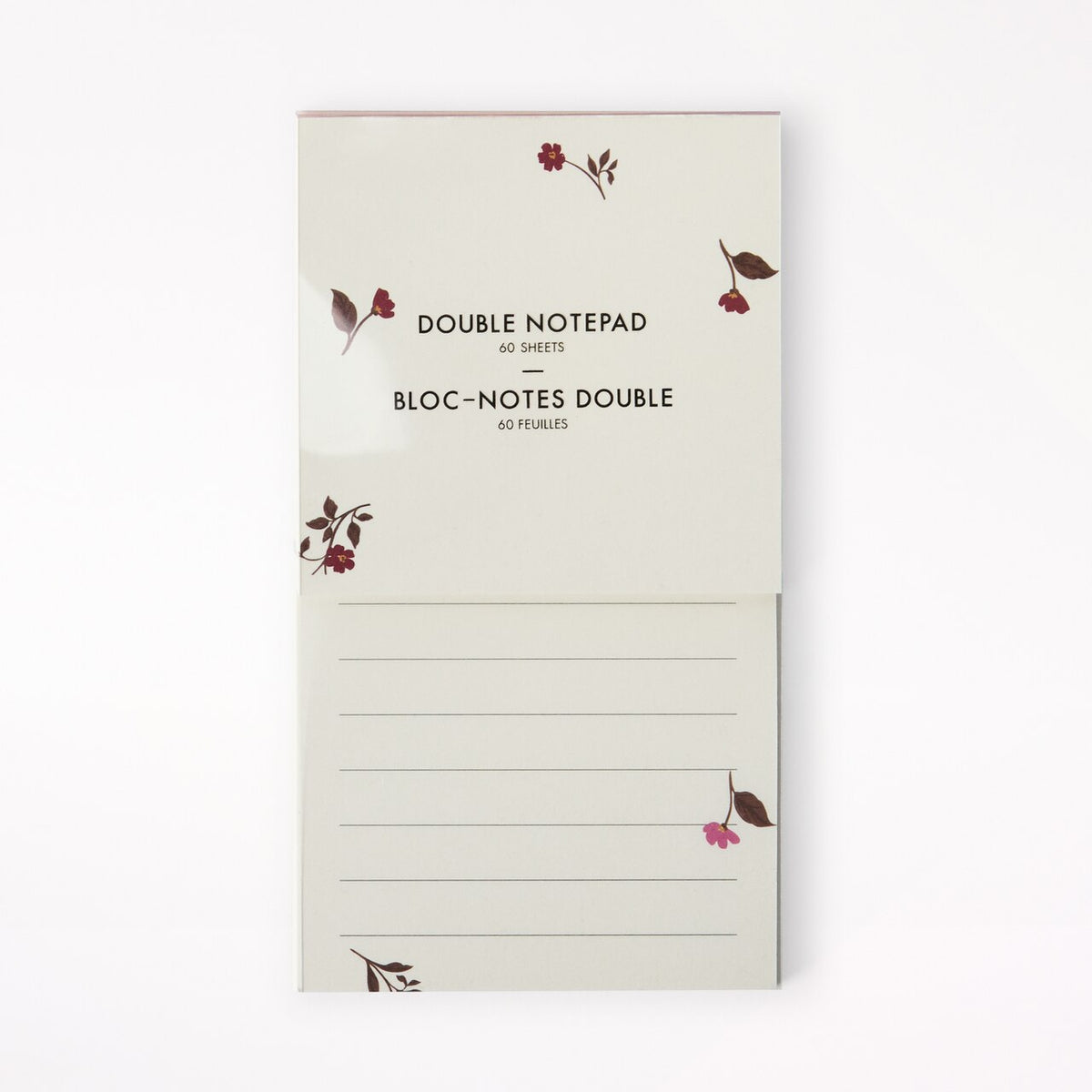 Two Tier Notepad, Pink Floral - image 1